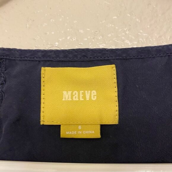 Anthropologie Maeve Floral 100% Silk Top open split back blouse semi sheer 6 - Picture 5 of 9